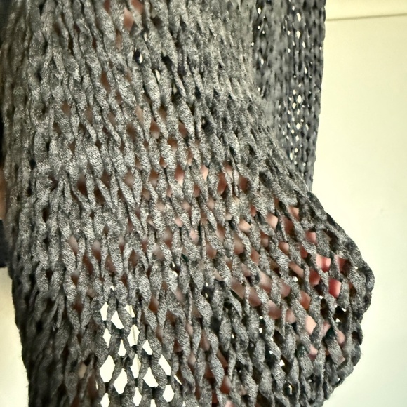 Eileen Fisher Gray Metalic 3/4 Sleeves Open Front Cardigan Size Small - Picture 5 of 8